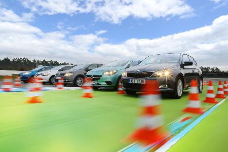 Ford Fiesta, Opel Corsa, Renault Clio, Skoda Fabia, VW Polo, Seitenansicht