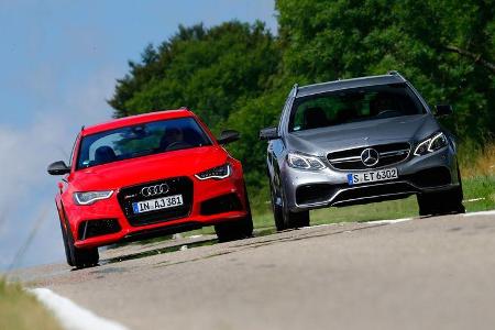 Audi RS6 Avant, Mercedes E 63 T AMG S 4Matic, Frontansicht