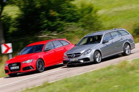 Audi RS6 Avant, Mercedes E 63 T AMG S 4Matic, Seitenansicht