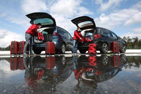 BMW 218d Gran Tourer, Opel Zafira Tourer 1.6 CDTI, Heckklappe