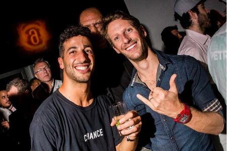 Ricciardo & Grosjean - Party Abu Dhabi - Amber Lounge 2016