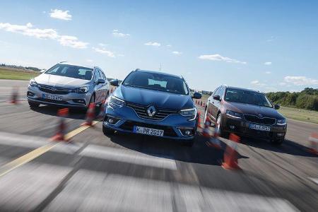 Opel Astra Sports Tourer 1.6 CDTI Ecoflex, Renault Mégane Grandtour dCi 130, Skoda Octavia Combi 2.0 TDI