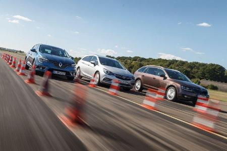 Opel Astra Sports Tourer 1.6 CDTI Ecoflex, Renault Mégane Grandtour dCi 130, Skoda Octavia Combi 2.0 TDI