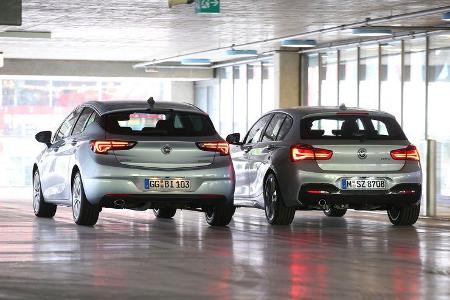 BMW 118d, Opel Astra 1.6 Biturbo CDTI, Heckansicht