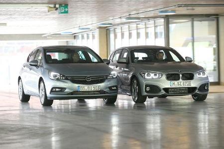 BMW 118d, Opel Astra 1.6 Biturbo CDTI, Frontansicht