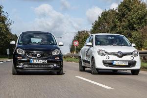 Renault Twingo SCe 70 Energy, Smart Forfour 1.0, Frontansicht