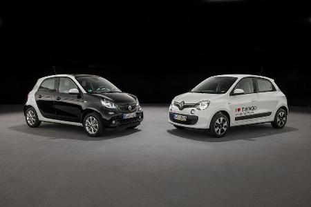 Renault Twingo SCe 70 Energy, Smart Forfour 1.0, Frontansicht