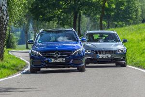 Mercedes C 180 T, BMW 330d, Frontansicht