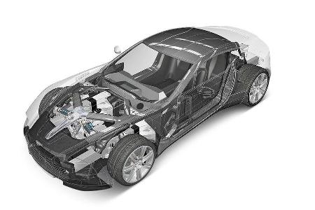 Aston Martin One-77, technische Zeichnung