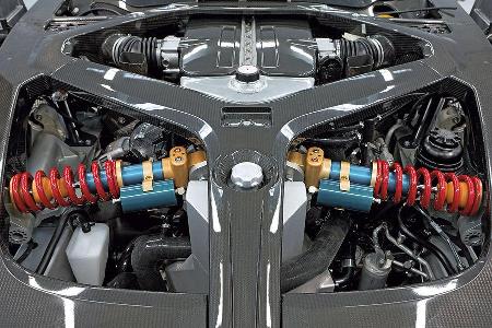 Aston Martin One-77, Motorraum, Push Rods, Dämpfer