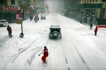 Jeep und Snowboard in New York 2016