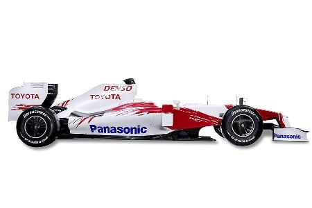 Nach den Regeländerungen für die Saison 2009 fällt der Heckflügel sehr schmal aus.