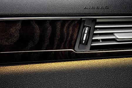 Edelholzapplikationen im Innenraum.