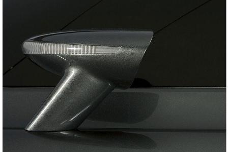 Aerodynamisch geformte AuÃenspiegel.