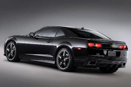 Etwas weniger Dampf unter der Haube dürfte das Camaro Black Concept mit seinem 3,6-Liter-V6 haben.