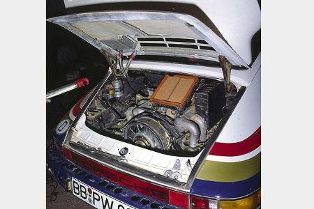 Luftgekühlter Rallye-Boxer im Heck des Porsche 911.