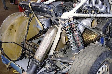 Rallyetechnik des Peugeot 205.