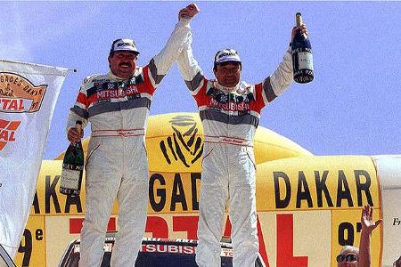 1997: Shinozuka und Magne holen den Sieg auf Mitsubishi Pajero.