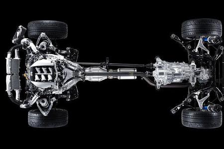 Das Doppelkupplungs-Getriebe ist vor der Hinterachse verbaut.