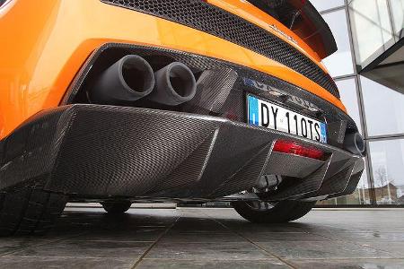 Heckdiffusor und Auspuffendrohre am Lamborghini Gallardo LP 570-4 Superleggera