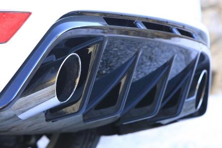 Klangstark präsentieren sich die beiden Endrohre im Diffusor.