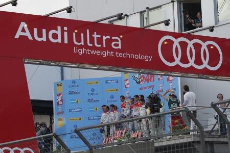 Podium, Ziel, Siegerehrung 24h-Rennen Nürburgring 2012