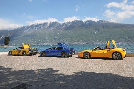 Ferrari 488 Spider, Lamborghini Huracn Spyder, McLaren 675LT Spider