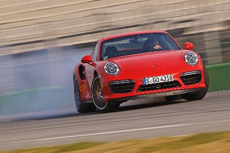Porsche 911 Turbo S, Frontansicht, Driften