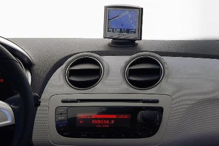 Navigationsbildschirm weit oben angeordnet.