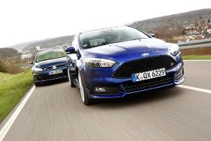 Ford Focus ST 2.0 TDCi, VW Golf GTD, Frontansicht