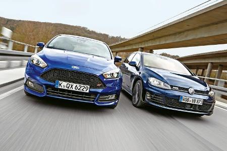Ford Focus ST 2.0 TDCi, VW Golf GTD, Frontansicht