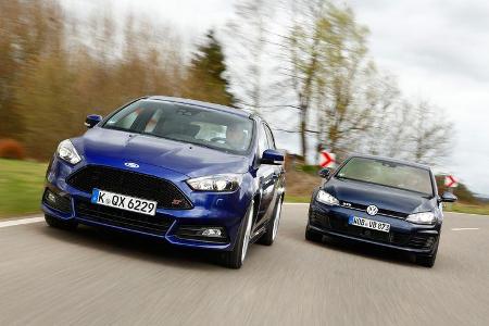 Ford Focus ST 2.0 TDCi, VW Golf GTD, Frontansicht
