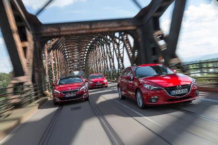 Mazda 3, Peugeot 308, VW Golf