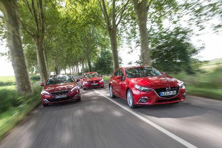 Mazda 3, Peugeot 308, VW Golf