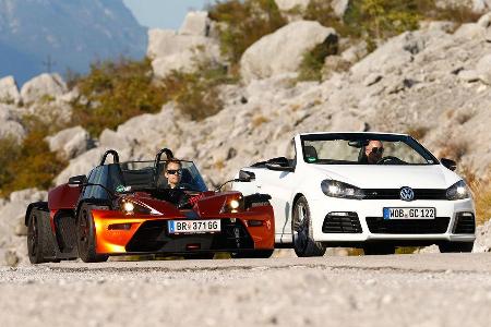 KTM X-Bow GT, VW Golf R Cabriolet, Frontansicht
