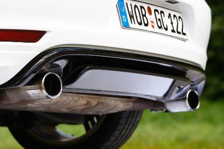 VW Golf R Cabriolet, Auspuff, Endrohre