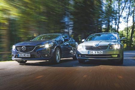 Mazda 6 2.0i, Skoda Superb 1.4 TSI, Frontansicht