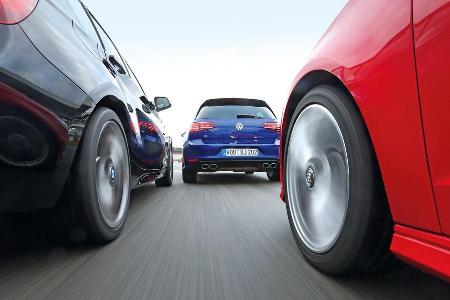 VW Golf R, Audi S3 Sportback, BMW M135i xDRIVE,