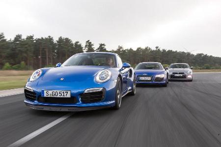 Porsche Turbo S, Nissan GT-R, Audi R8