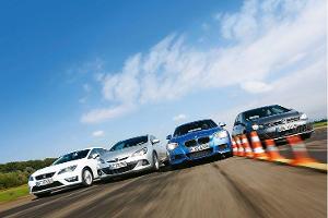 BMW 120d, Opel Astra GTC Biturbo CDTI, Seat Leon FR 2.0 TDI, VW Golf GTD, Front