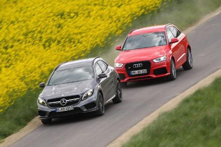 Audi RS Q3, Mercedes GLA 45 AMG, Frontansicht