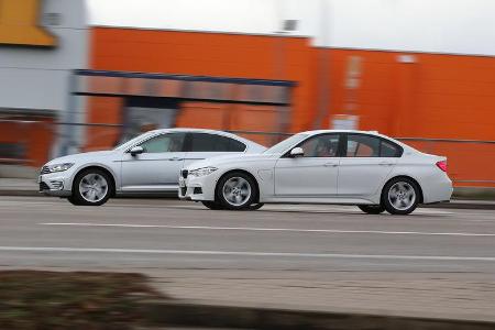 BMW 330e, VW Passat GTE, Seitenansicht