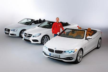 BMW Vierer Cabrio, Audi A5 Cabrio, Mercedes E-Klasse Cabrio, Frontansicht