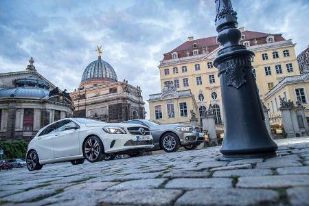 BMW 116d EDE, Mercedes A 220 d, Seitenansicht