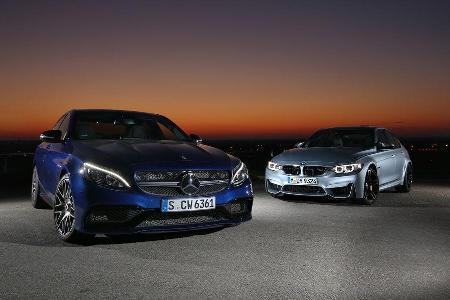 BMW M3, Mercedes AMG C63, Frontansicht