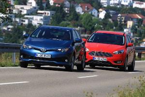 Ford Focus 1.0 Ecoboost, Toyota Auris 1.2T, Frontansicht