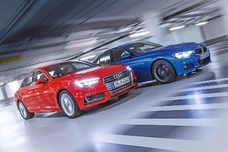Audi A4 3.0 TDI Quattro, BMW 330d, Seitenansicht