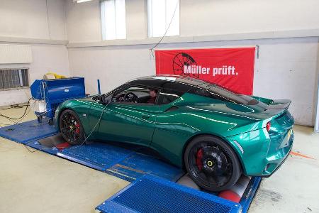 Lotus Evora 400, Seitenansicht, Messstand