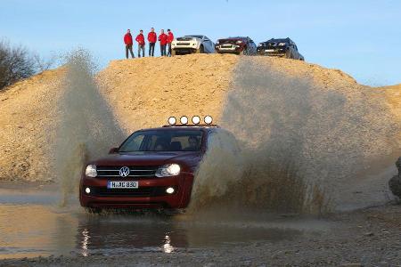 Ford Ranger, Nissan Navara, Toyota Hilux, VW Amarok, Wasserdurchfahrt