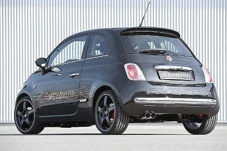 Der Fiat wird per Federn tiefergelegt.